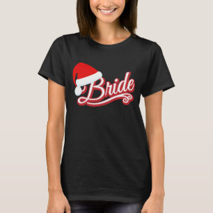 Negro de camiseta de Santa Hat Bride