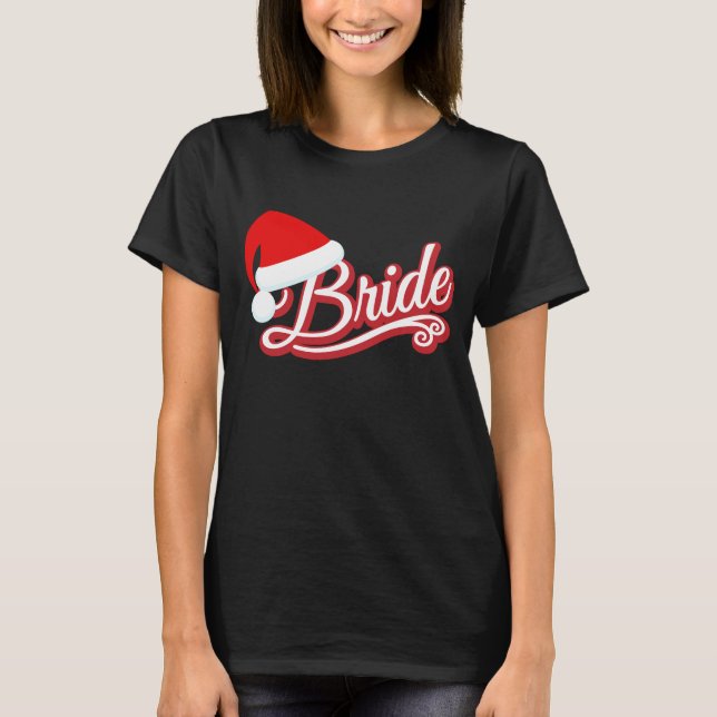 Negro de camiseta de Santa Hat Bride (Anverso)