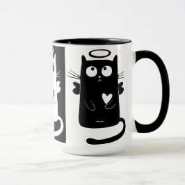 Negro de encargo taza del maullido del campanero
