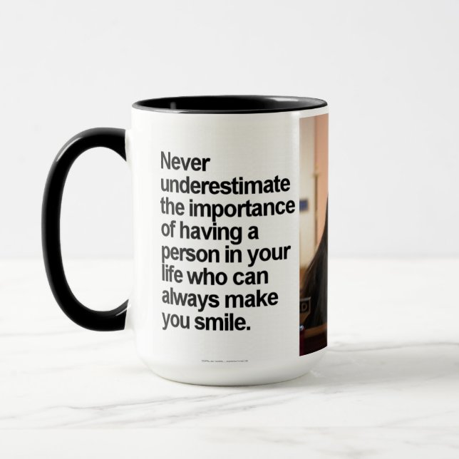 Negro de encargo taza Smile77 del campanero de 15 (Izquierda)