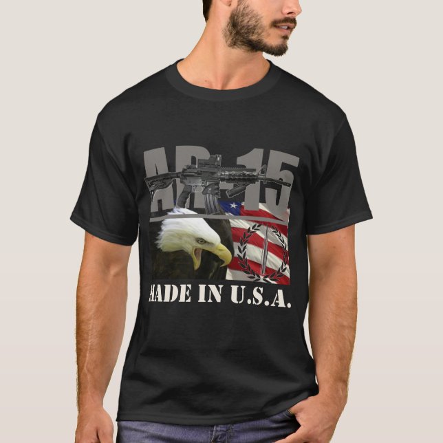 Negro de la camisa de AR-15 LOS E.E.U.U. (Anverso)