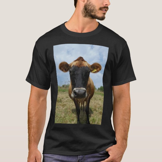Negro de la camiseta de la vaca del jersey de los (Anverso)