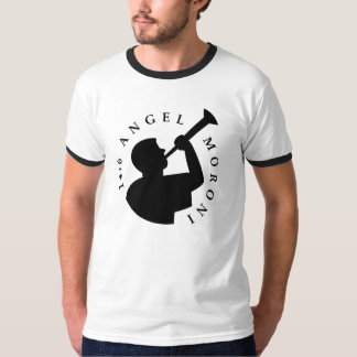 Negro de la camiseta de Moroni M del ángel