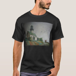 Negro de la camiseta del faro del Point Loma