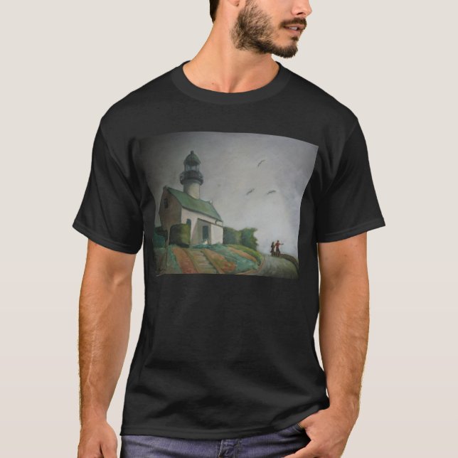 Negro de la camiseta del faro del Point Loma (Anverso)