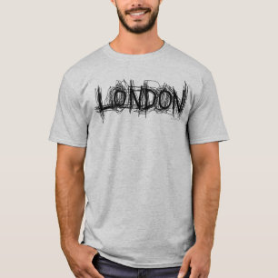 Negro de la camiseta del rasguño de Londres