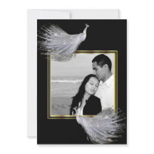 Negro de la elegancia del pavo real, invitación de