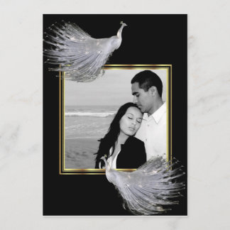 Negro de la elegancia del pavo real, invitación de