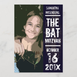 Negro de la invitación de la foto de Mitzvah del