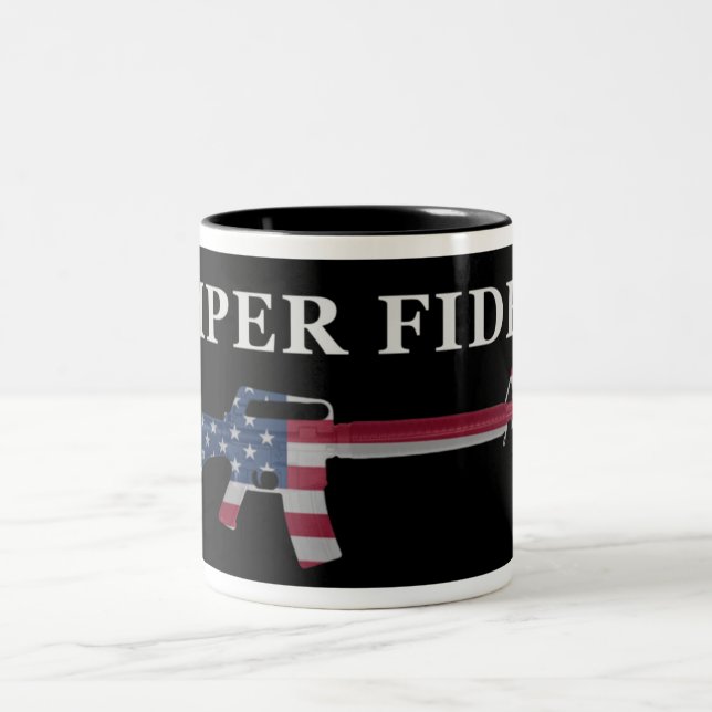 Negro de la taza de café de Semper Fidelis M16 (Centro)