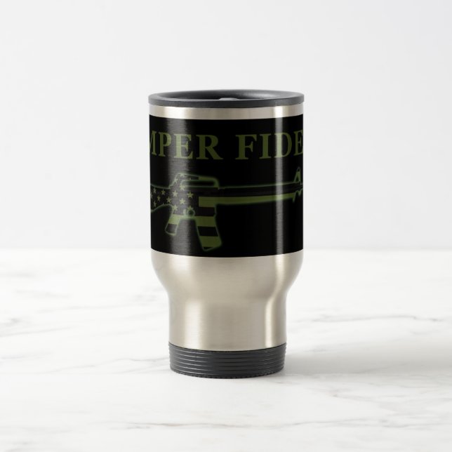 Negro de la taza del viaje de Semper Fidelis M16 (Centro)