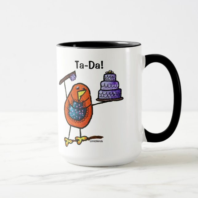 Negro de LimbBirds taza del campanero de 15 onzas (Derecha)