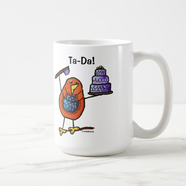 Negro de LimbBirds taza del campanero de 15 onzas (Derecha)
