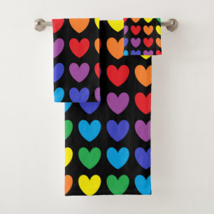 Negro de los corazones del arco iris