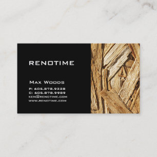 Negro de madera de tarjeta de visita del