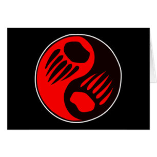 Negro de Yin Yang de la garra de oso