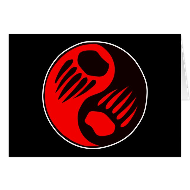 Negro de Yin Yang de la garra de oso (Anverso (Horizontal))