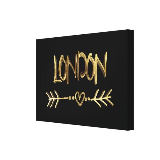 Negro del amor de Londres y tipografía BRITÁNICOS Lienzo