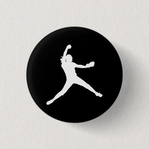 Negro del botón de la silueta de Fastpitch