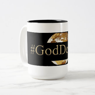 Negro del #GODDEEPER (TM) taza del Dos-Tono de 15