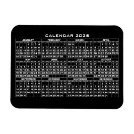Negro del imán del calendario 2025