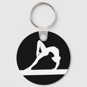 Negro del llavero de la silueta del gimnasta