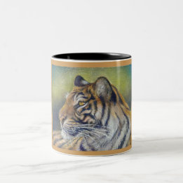 Negro del tigre taza del Dos-Tono de 11 onzas