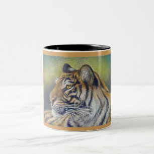 Negro del tigre taza del Dos-Tono de 11 onzas