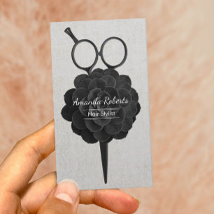 Negro del vintage de la cita del estilista floral
