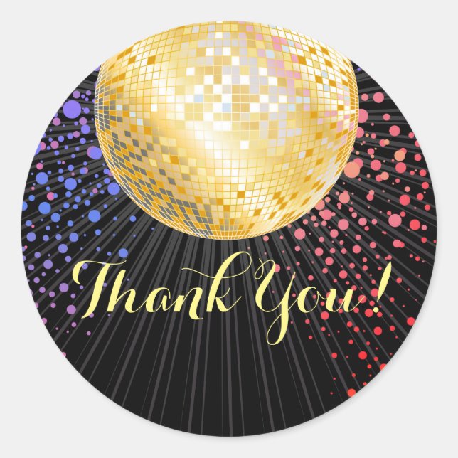 negro, disco fiesta, etiqueta de agradecimiento (Anverso)