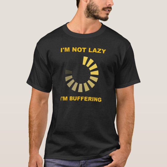 Negro divertido de la camiseta del Buffering (Anverso)