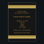 Negro e invitación elegante del acontecimiento del<br><div class="desc">Negro e invitación elegante del acontecimiento del fiesta del oro. Modifique esta invitación para requisitos particulares elegante para cualquier acontecimiento.</div>
