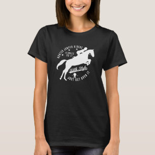 Negro ecuestre de la camiseta del caballo del