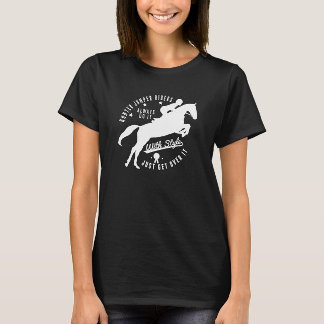 Negro ecuestre de la camiseta del caballo del (Anverso)