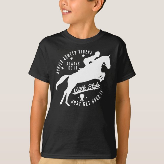Negro ecuestre de la camiseta del caballo del (Anverso)