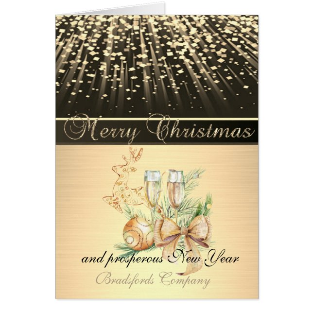 Negro elegante, ciervo Navidad, bolas, vidrio de v (Frente)