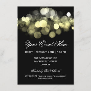 Negro elegante del oro de la invitación del fiesta