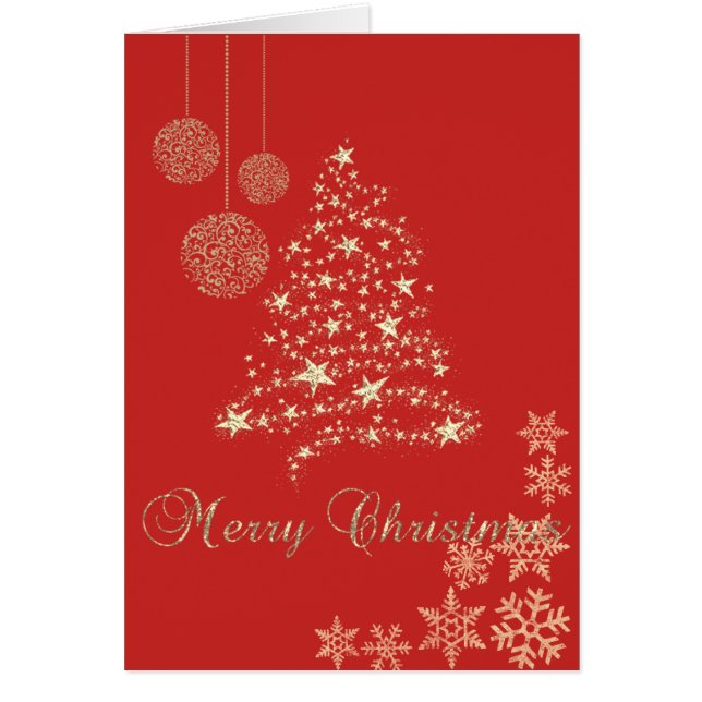 Negro elegante, Faux Gold Christmas Tree,Snowflake (Frente)