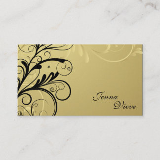 Negro elegante y oro de la tarjeta de visita del