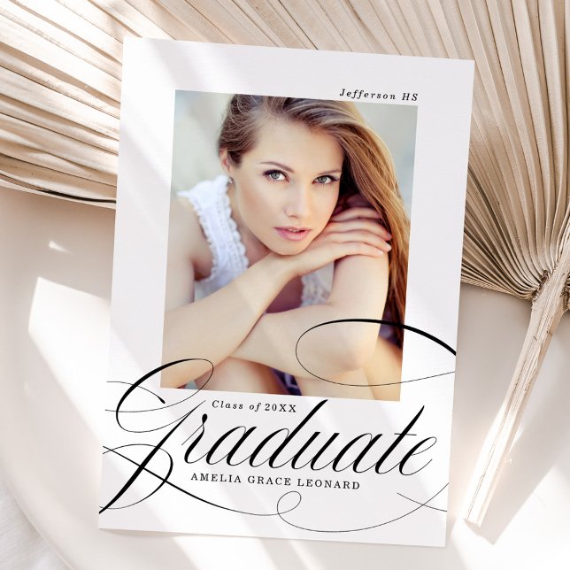 Negro | Eloquence Photo Graduation Invitación (Subido por el creador)