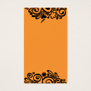 Negro floral sobre Naranja