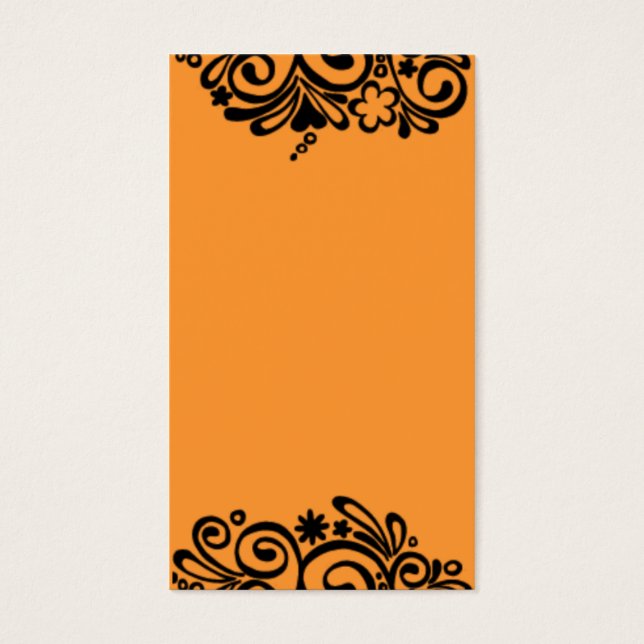 Negro floral sobre Naranja (Frente)