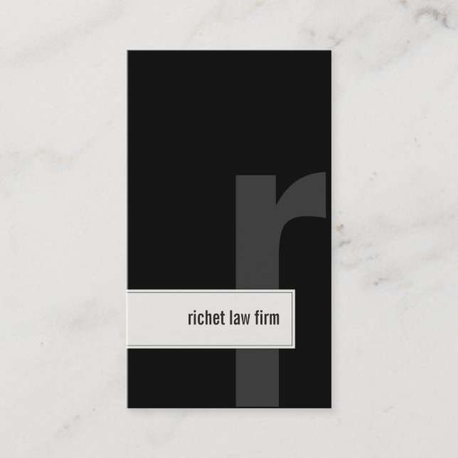 Negro intrépido del monograma de la tarjeta de (Anverso)