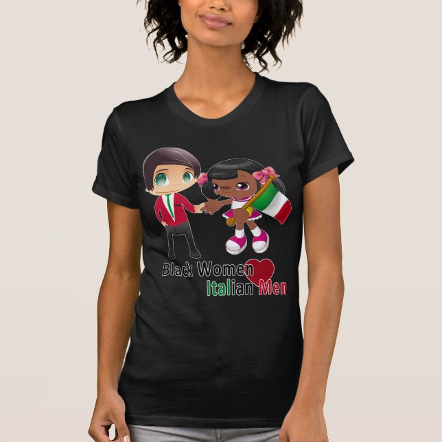 Negro italiano de la camiseta de los hombres de (Anverso)