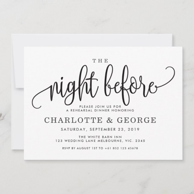 Negro la noche anterior a la invitación (Anverso)