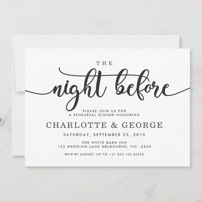 Negro la noche anterior a la invitación (Anverso)