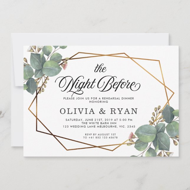 Negro la noche anterior a la invitación a geo euca (Anverso)