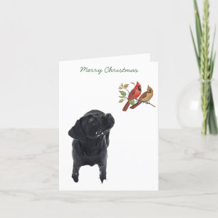 Negro Labrador Feliz Navidad Cardenales lindo perr