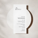 Negro minimalista moderno | Tarjeta de menú Boda b<br><div class="desc">Elegante carta de boda blanco y negro.</div>
