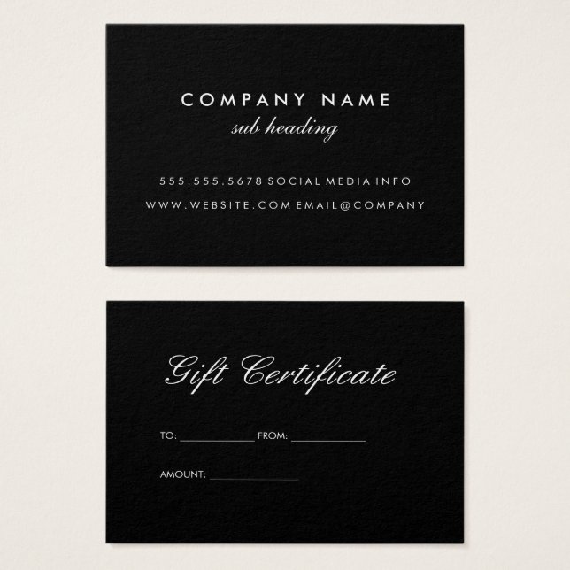 Negro Minimalista simple (Anverso y reverso)